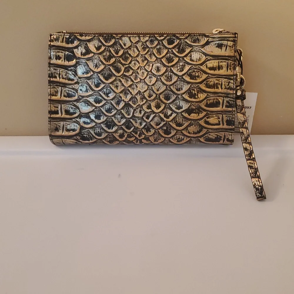 Brahmin Daisy Black And Gold Leather - Picture 3 of 3